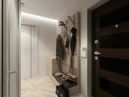 Фото № 2: Дизайн-проект прихожей 7.8  м² Скандинавский стиль для ЖК Летняя резиденция