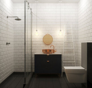 Фото № 1: Дизайн-проект совмещенного санузла 2.9  м² стиль Шведский для ЖК Серебряные звоны-2