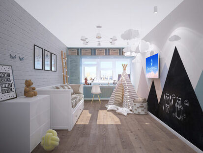 Фото № 1: Дизайн-проект детской 20.4  м² стиль Модернизм для ЖК Летняя резиденция