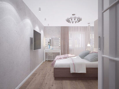 Фото № 3: Дизайн-проект спальни 17.5  м² стиль Модернизм для ЖК Летняя резиденция