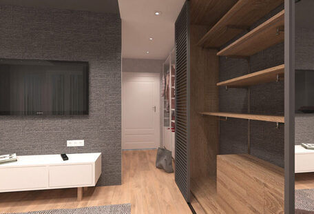 Фото № 2: Дизайн-проект прихожей 3.6  м² стиль Минимализм для ЖК Серебряные звоны-2