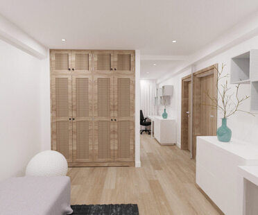 Фото № 4: Дизайн-проект двухкомнатной квартиры 77.6  м² стиль Модернизм для ЖК Урожайный