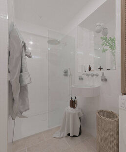 Фото № 2: Дизайн-проект двухкомнатной квартиры 77.6  м² стиль Модернизм для ЖК Урожайный