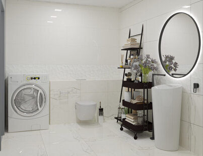 Фото № 6: Дизайн-проект однокомнатной квартиры 56.7  м² Скандинавский стиль для ЖК Урожайный