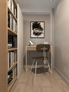 Фото № 3: Дизайн-проект трехкомнатной квартиры 90.9  м² Скандинавский стиль для ЖК Урожайный