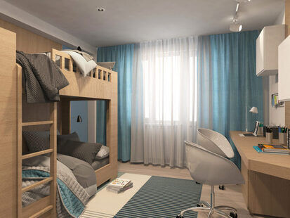 Фото № 5: Дизайн-проект трехкомнатной квартиры 90.9  м² Скандинавский стиль для ЖК Урожайный