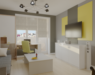 Фото № 3: Дизайн-проект квартиры-студии 35.1  м² стиль Минимализм для ЖК Серебряные звоны-2