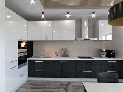 Фото № 2: Дизайн-проект кухни 15.1  м² стиль Хай-тек для ЖК Мещера