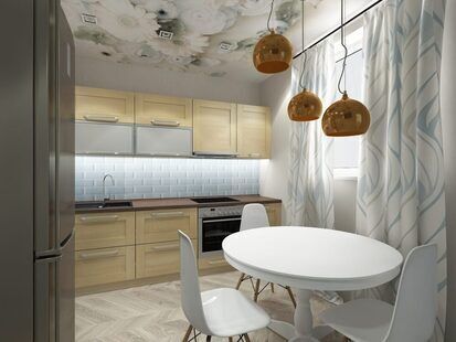 Фото № 1: Дизайн-проект однокомнатной квартиры 46.7  м² Скандинавский стиль для ЖК Летняя резиденция