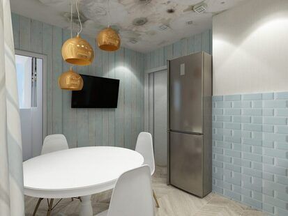 Фото № 2: Дизайн-проект однокомнатной квартиры 46.7  м² Скандинавский стиль для ЖК Летняя резиденция