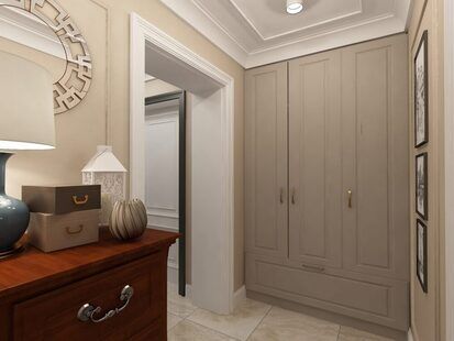 Фото № 3: Дизайн-проект прихожей 4.0  м² стиль Современная классика для ЖК Современный