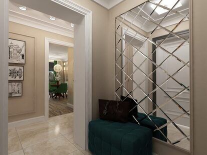 Фото № 2: Дизайн-проект прихожей 4.0  м² стиль Современная классика для ЖК Современный