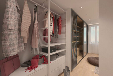 Фото № 5: Дизайн-проект двухкомнатной квартиры 47.6  м² стиль Минимализм для ЖК Серебряные звоны-2