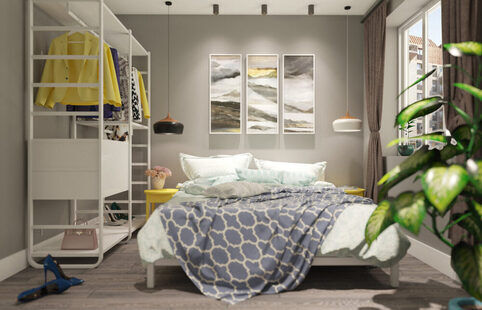 Фото № 2: Дизайн-проект трехкомнатной квартиры 72.0  м² стиль Шведский для ЖК Серебряные звоны-2