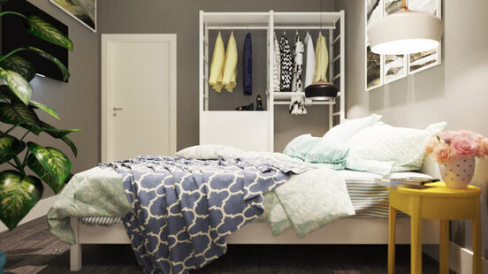 Фото № 5: Дизайн-проект трехкомнатной квартиры 72.0  м² стиль Шведский для ЖК Серебряные звоны-2