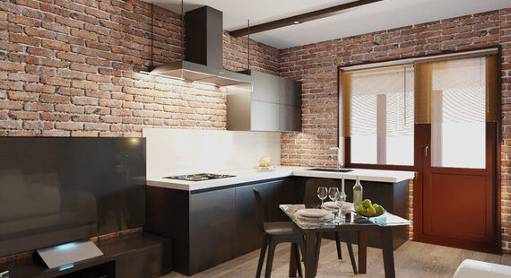 ЖК "Сурская ривьера": готовый дизайн проект в стиле "Лофт". Площадь 27.3 м² - фото №2