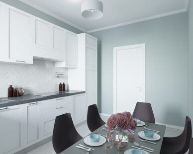 Фото № 6: Дизайн-проект трехкомнатной квартиры 72.3  м² стиль Модернизм для ЖК Фрегат