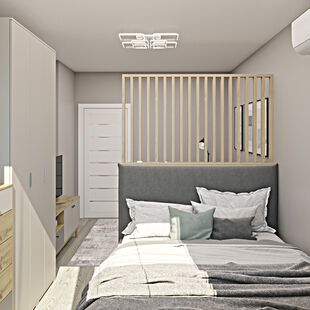 Фото № 2: Дизайн-проект однокомнатной квартиры 42.0  м² Современный стиль для ЖК Зеленые аллеи