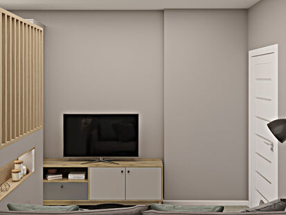 Фото № 4: Дизайн-проект однокомнатной квартиры 42.0  м² Современный стиль для ЖК Зеленые аллеи