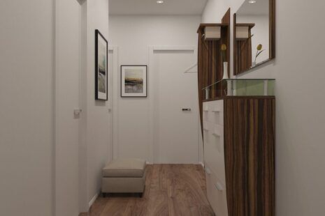 Фото № 2: Дизайн-проект прихожей 12.8  м² стиль Минимализм для ЖК BRAER PARK