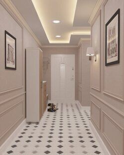 Фото № 1: Дизайн-проект прихожей 13.7  м² стиль Современная классика для ЖК Лазурный