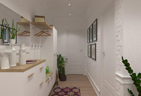 Фото № 1: Дизайн-проект прихожей 12.1  м² Скандинавский стиль для ЖК Смайлино