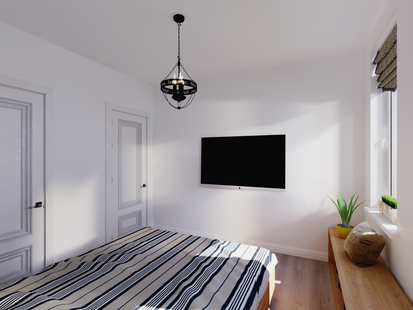 Фото № 2: Дизайн-проект спальни 9.9  м² Скандинавский стиль для ЖК Серебряные звоны-2