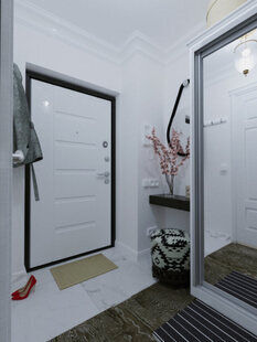 Фото № 1: Дизайн-проект прихожей 8.7  м² Скандинавский стиль для ЖК Серебряные звоны-2