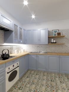 Фото № 2: Дизайн-проект кухни 7.8  м² Скандинавский стиль для ЖК Серебряные звоны-2