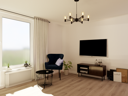 Фото № 2: Дизайн-проект зала 16.8  м² Скандинавский стиль для ЖК Серебряные звоны-2