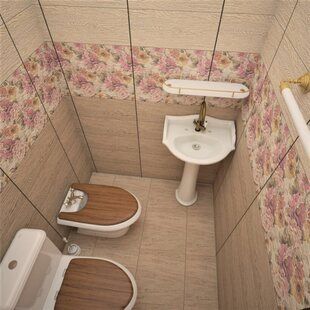 Фото № 1: Дизайн-проект совмещенного санузла 5.5  м² стиль Прованс для ЖК Серебряные звоны-2