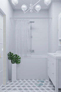 Фото № 2: Дизайн-проект совмещенного санузла 5.2  м² стиль Шведский для ЖК Серебряные звоны-2