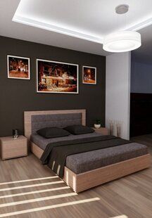 Фото № 3: Дизайн-проект спальни 12.4  м² стиль Модернизм для ЖК Серебряные звоны-2