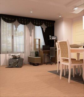 Фото № 2: Дизайн-проект зала 20.3  м² стиль Модернизм для ЖК Серебряные звоны-2