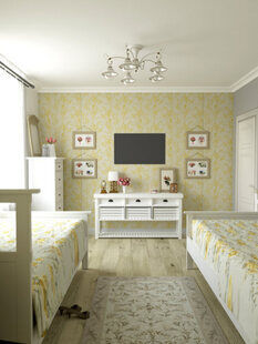 Фото № 5: Дизайн-проект однокомнатной квартиры 55.2  м² стиль Прованс для ЖК Серебряные звоны-2