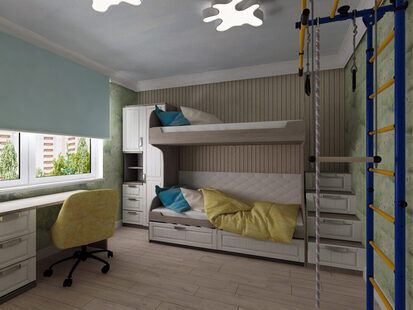 Фото № 5: Дизайн-проект трехкомнатной квартиры 69.0  м² стиль Прованс для ЖК Серебряные звоны-2