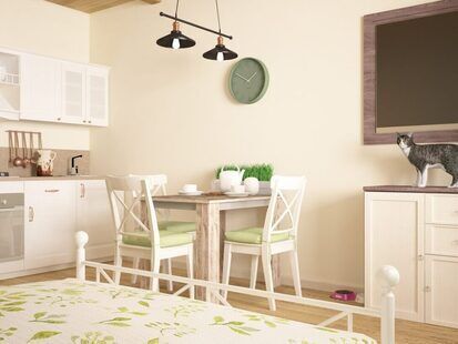 Фото № 1: Дизайн-проект квартиры-студии 33.0  м² стиль Кантри для ЖК Серебряные звоны-2