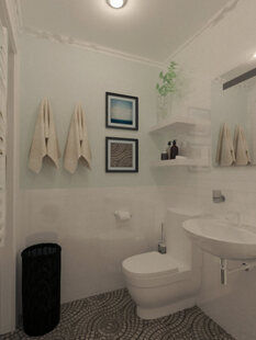 Фото № 1: Дизайн-проект совмещенного санузла 3.5  м² стиль Скандинавский для ЖК Эверест