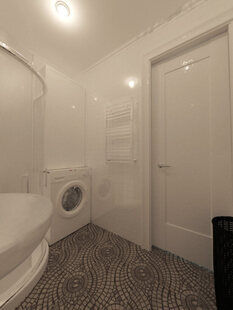 Фото № 2: Дизайн-проект совмещенного санузла 3.5  м² стиль Скандинавский для ЖК Эверест