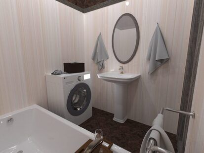 Фото № 1: Дизайн-проект ванной 3.2  м² стиль Контемпорари для ЖК Наследие