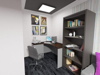 Фото № 2: Дизайн-проект зала 14.8  м² стиль Контемпорари для ЖК Наследие