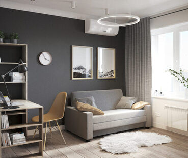 Фото № 1: Дизайн-проект зала 16.2  м² стиль Скандинавский для ЖК Соседи 2