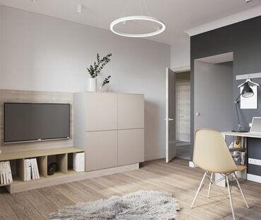 Фото № 3: Дизайн-проект зала 16.2  м² стиль Скандинавский для ЖК Соседи 2