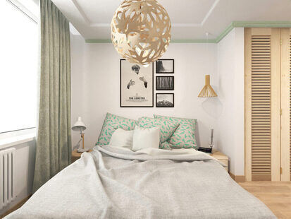 Фото № 1: Дизайн-проект однокомнатной квартиры 40.0  м² Скандинавский стиль для ЖК Шевченко