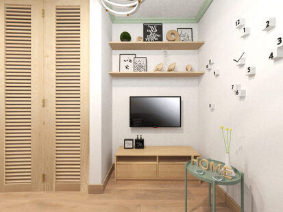 Фото № 5: Дизайн-проект однокомнатной квартиры 40.0  м² Скандинавский стиль для ЖК Шевченко