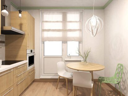 Фото № 2: Дизайн-проект однокомнатной квартиры 40.0  м² Скандинавский стиль для ЖК Шевченко