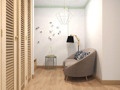 Фото № 3: Дизайн-проект однокомнатной квартиры 40.0  м² Скандинавский стиль для ЖК Шевченко