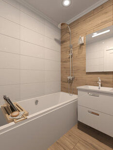 Фото № 4: Дизайн-проект однокомнатной квартиры 40.0  м² Скандинавский стиль для ЖК Шевченко