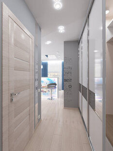 Фото № 6: Дизайн-проект двухкомнатной квартиры 58.5  м² стиль Минимализм Проект для ЖК Лайт Сити LS