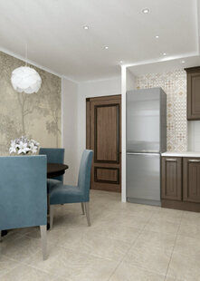 Фото № 4: Дизайн-проект двухкомнатной квартиры 62.7  м² стиль Современная классика для ЖК Лазурный